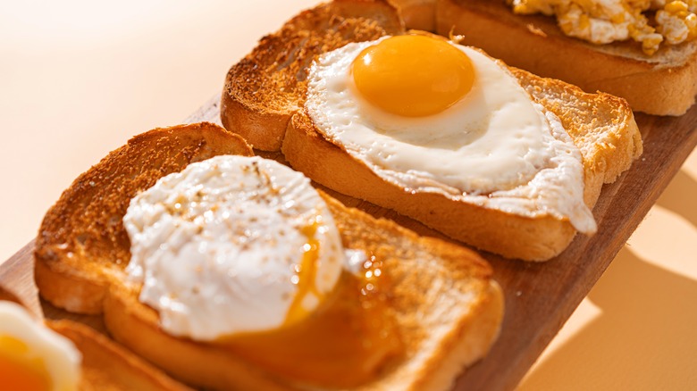 Eggs on toasted bread
