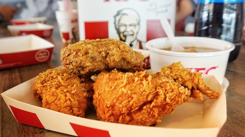 KFC chicken and mashed potatoes