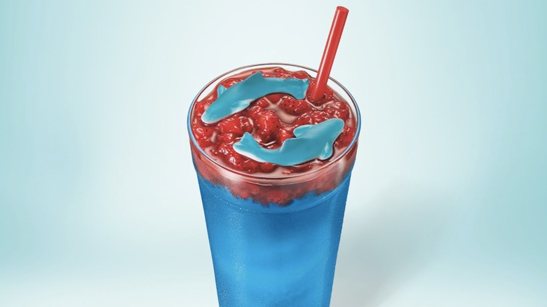 Sonic Shark Week slush on a blue background