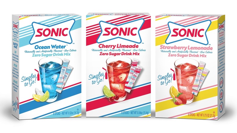 Sonic's new drink mix boxes in three colors