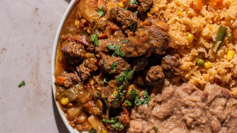 stew with rice and beans