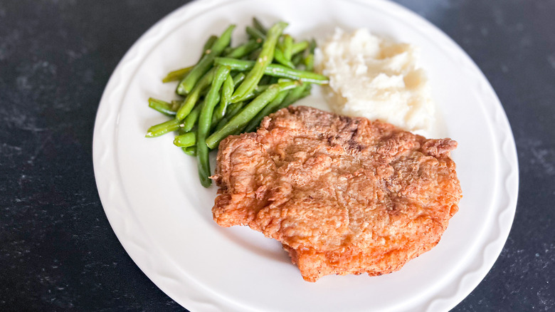 Southern Fried Pork Chop on plate 