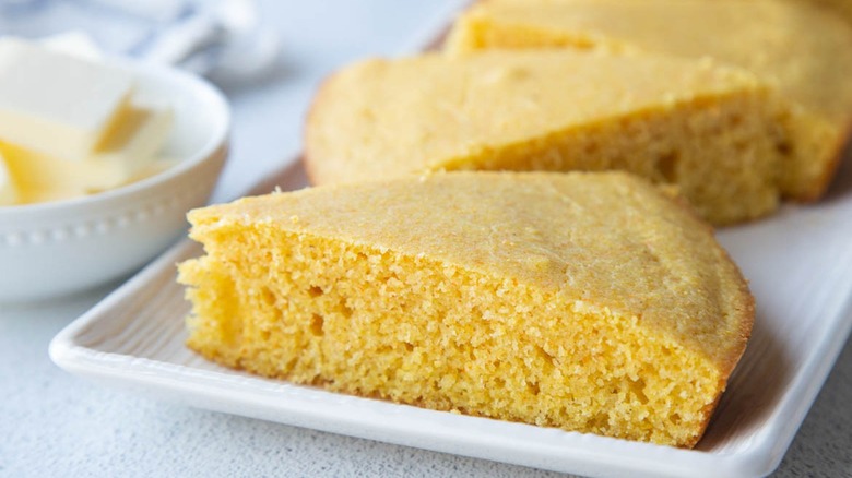 buttermilk cornbread slice