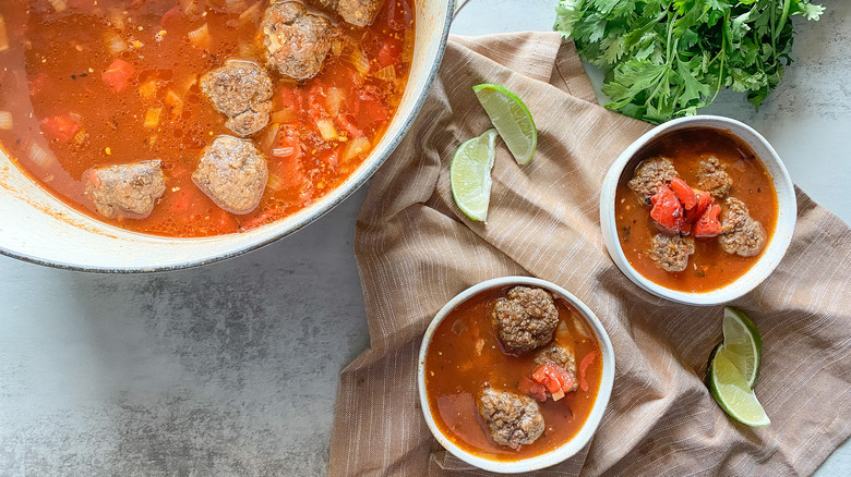 spicy albondigas soup