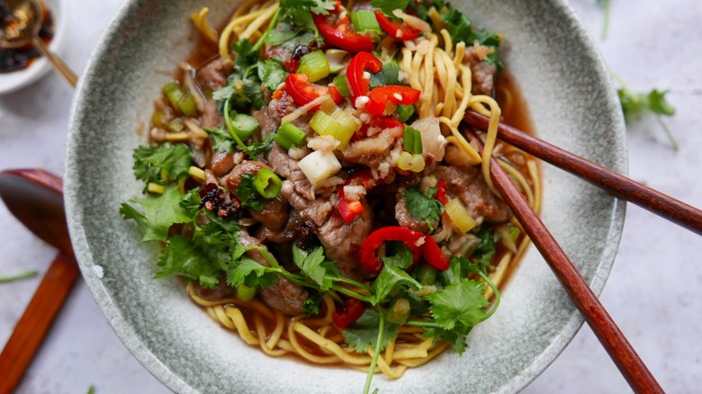 beef and noodles soup