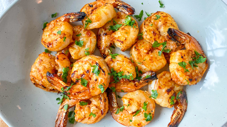 spicy shrimp on plate 