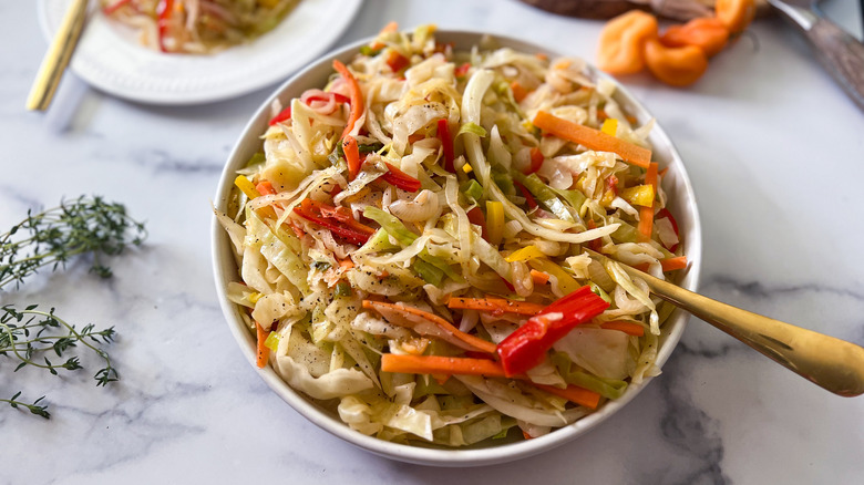 spicy Jamaican cabbage side dish