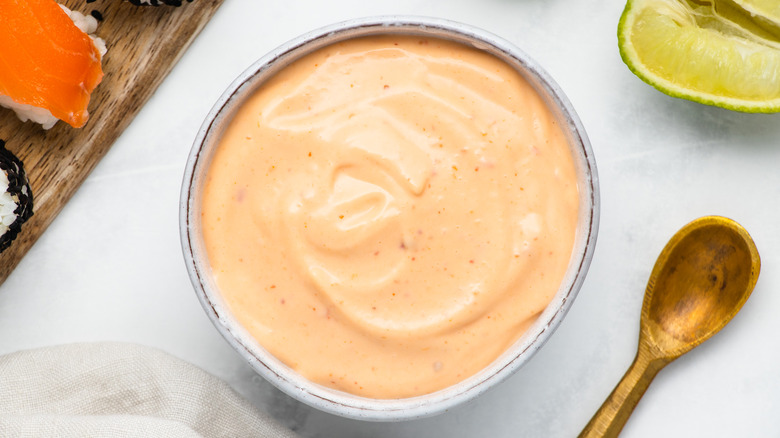 spicy mayo in bowl