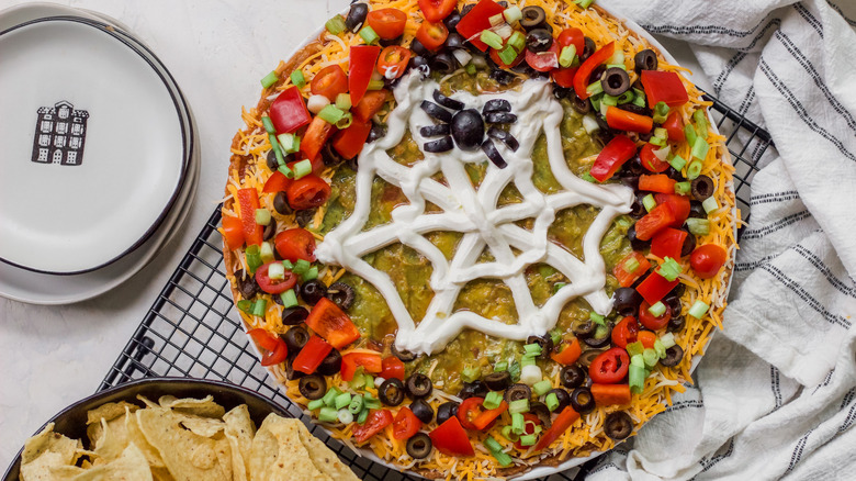 taco dip on a plate