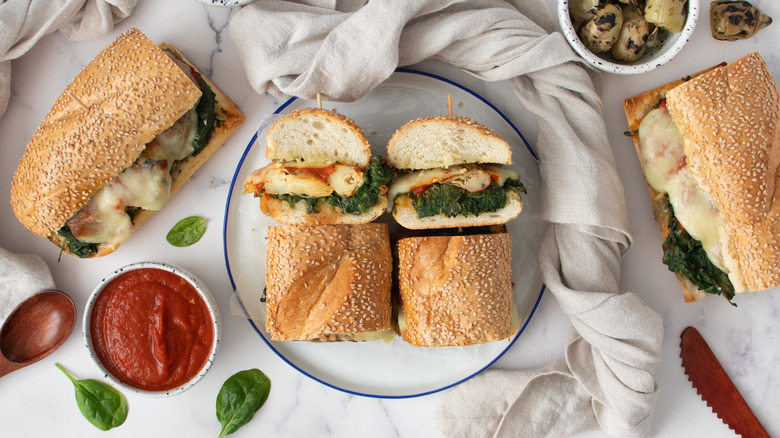 Spinach artichoke sandwiches