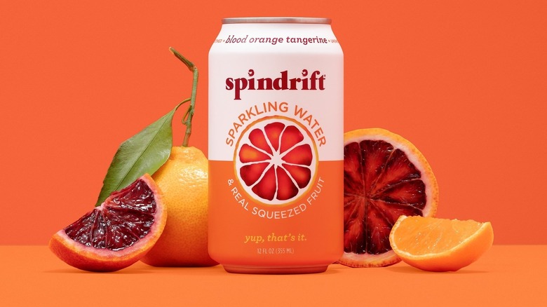 Spindrift can with fruit slices