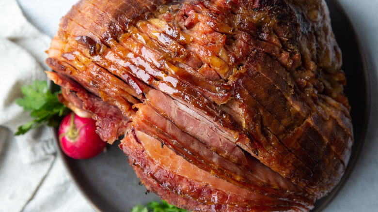 spiral-sliced honey-glazed ham