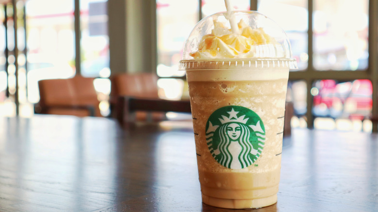 A Starbucks Caramel Frappuccino