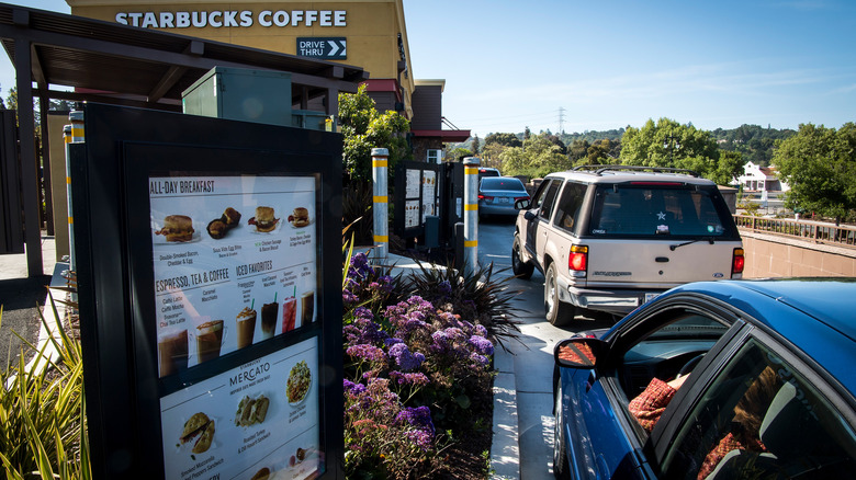 Starbucks drive-thru line