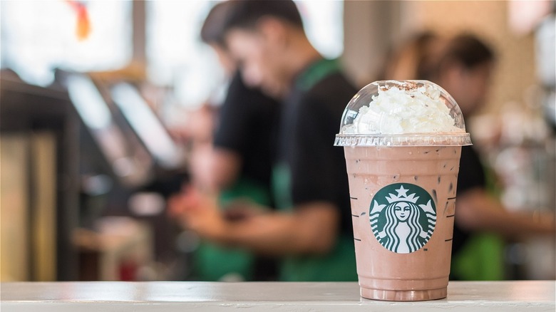 Starbucks frappuccino inside store