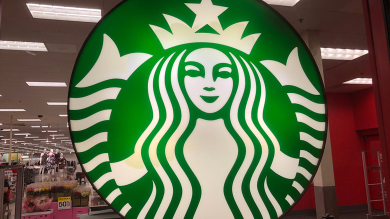 Starbucks sign in Target