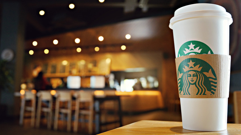 Starbucks location with cup