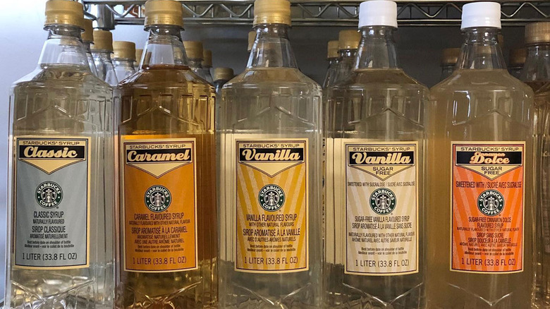 Starbucks syrup bottles