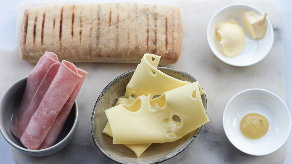 ingredients for ham and swiss