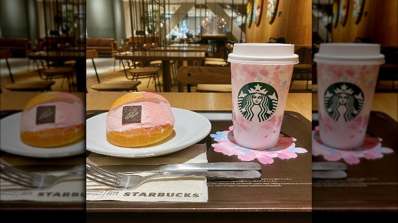 Princi pastry and Starbucks coffee on tray