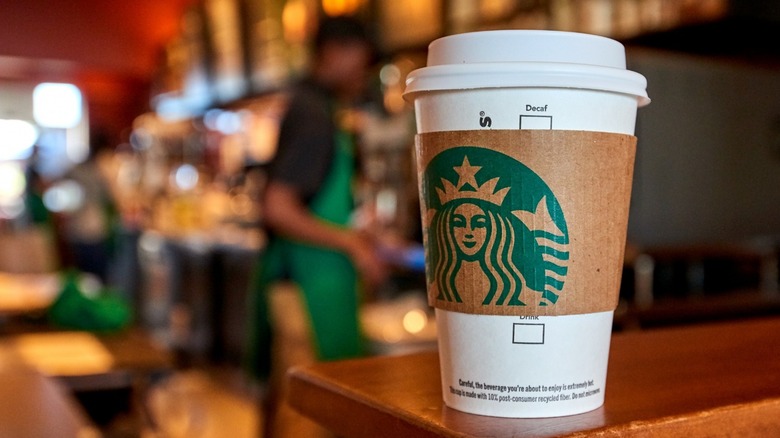 Starbucks coffee on a counter