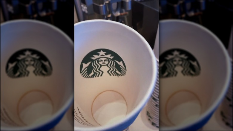 Inside-out Starbucks hot coffee cup