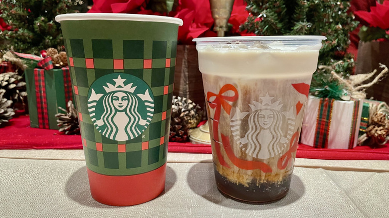 Two seasonal Starbucks holiday drinks