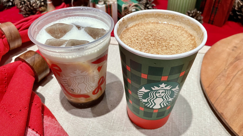 The Eggnog Latte and Eggnog Cold Foam Cold Brew on the Starbucks Holiday menu