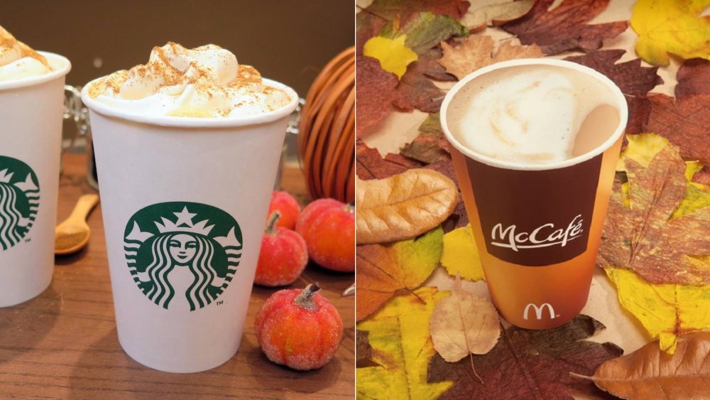 Pumpkin spice lattes from Starbucks and McDonald's