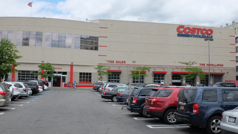 Exterior of two-story Costco in Brooklyn, New York