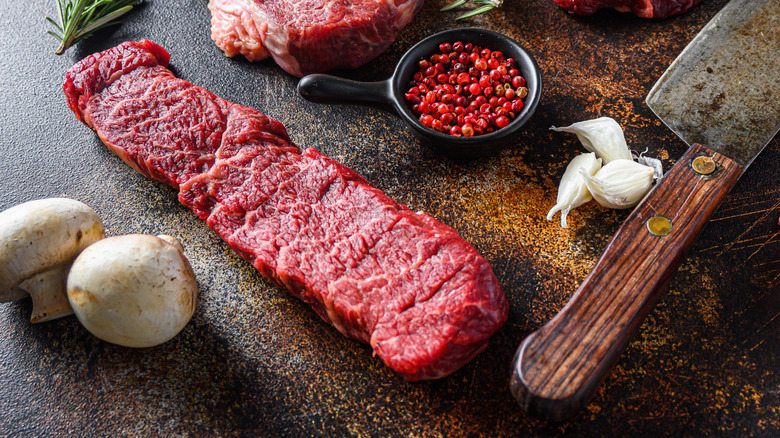 Sirloin tip side steak on a cutting board