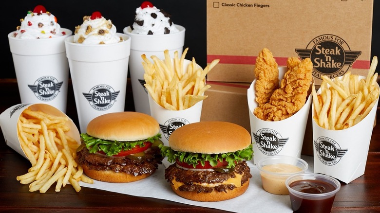Double burgers, shakes, and tenders 