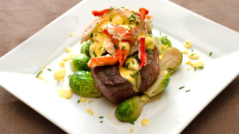 steak Oscar on plate