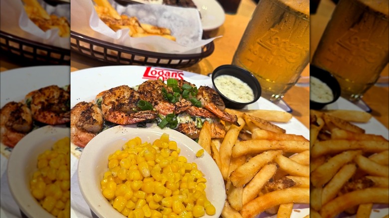 A meal with a drink at Logan's Roadhouse