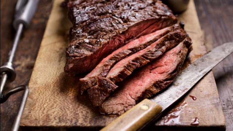 Fogo de Chão's steak on cutting board 