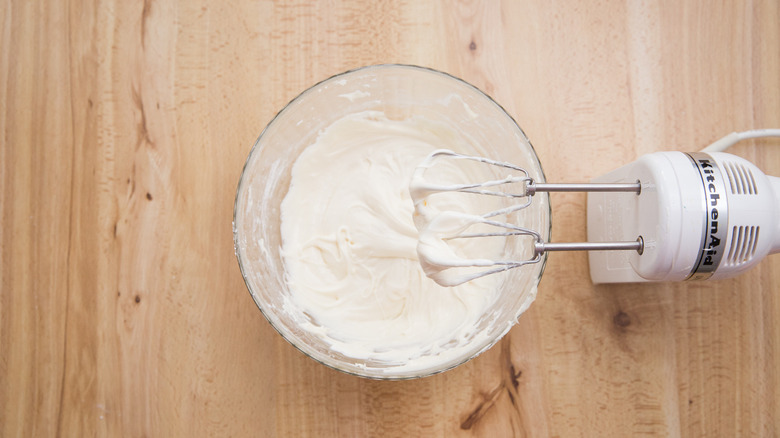 frosting in mixing bowl