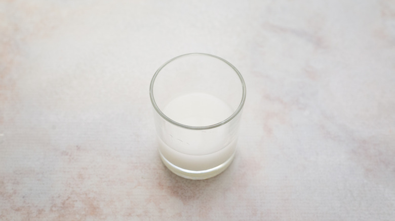 cornstarch and water in glass