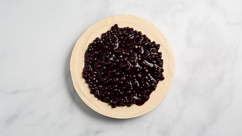 blueberry cheesecake served on table