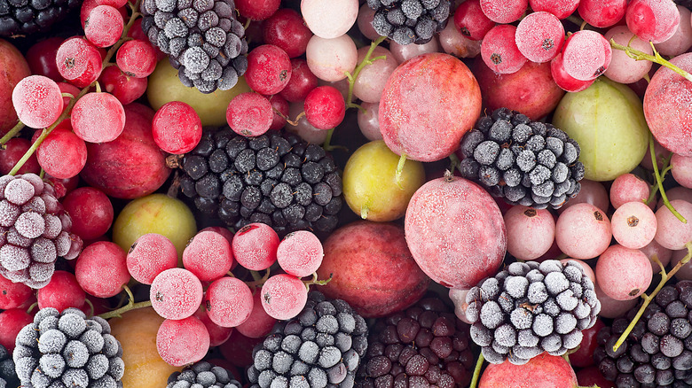 array of frozen berries