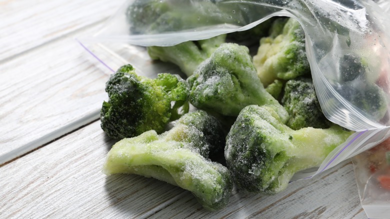 bag of frozen broccoli pieces
