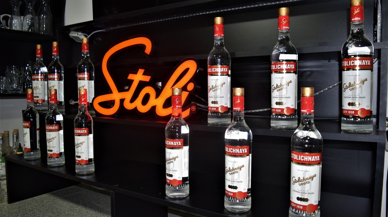 Bottles of Stoli Vodka