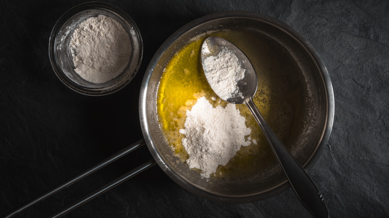 making a roux in pan