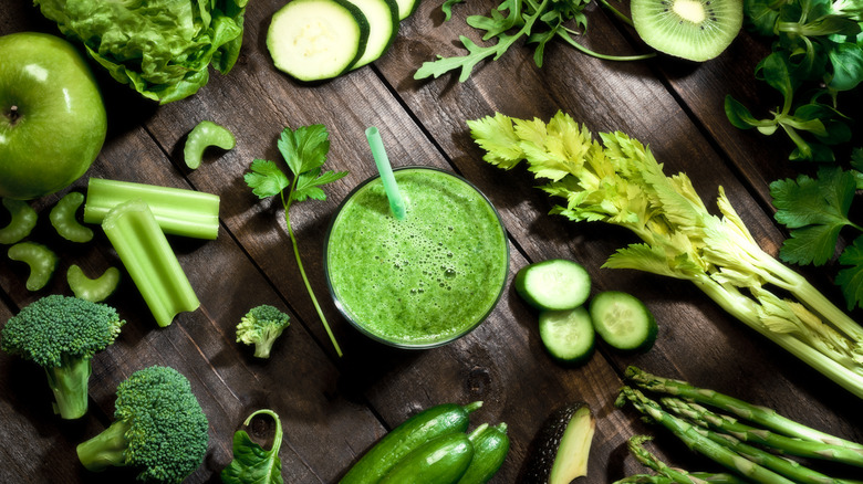 green smoothie with vegetables 