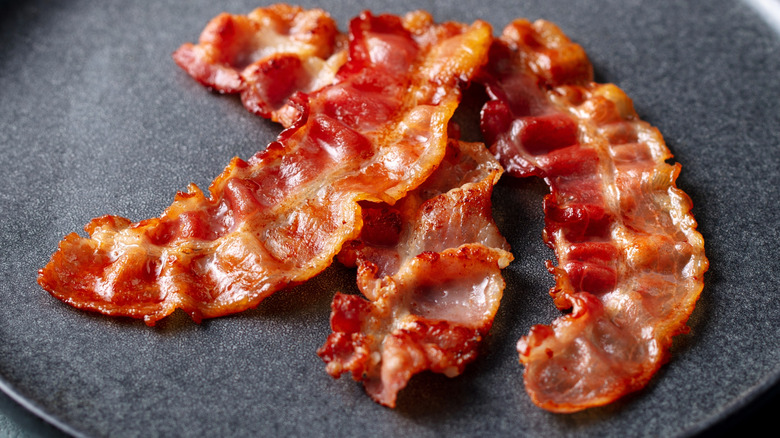 Bacon on a plate.