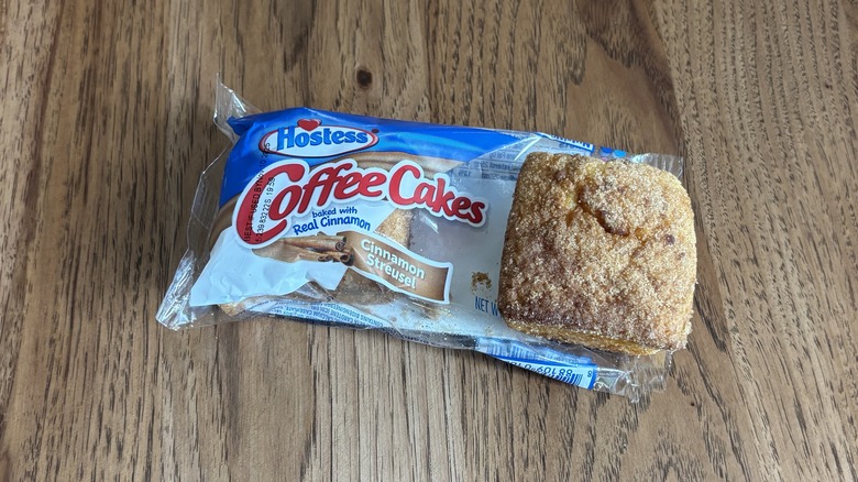 two Hostess individual coffee cakes