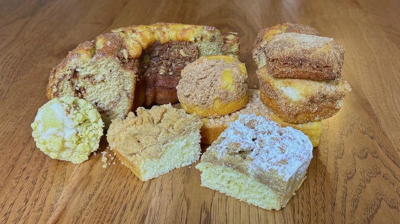 slices of coffee cake on tabletop