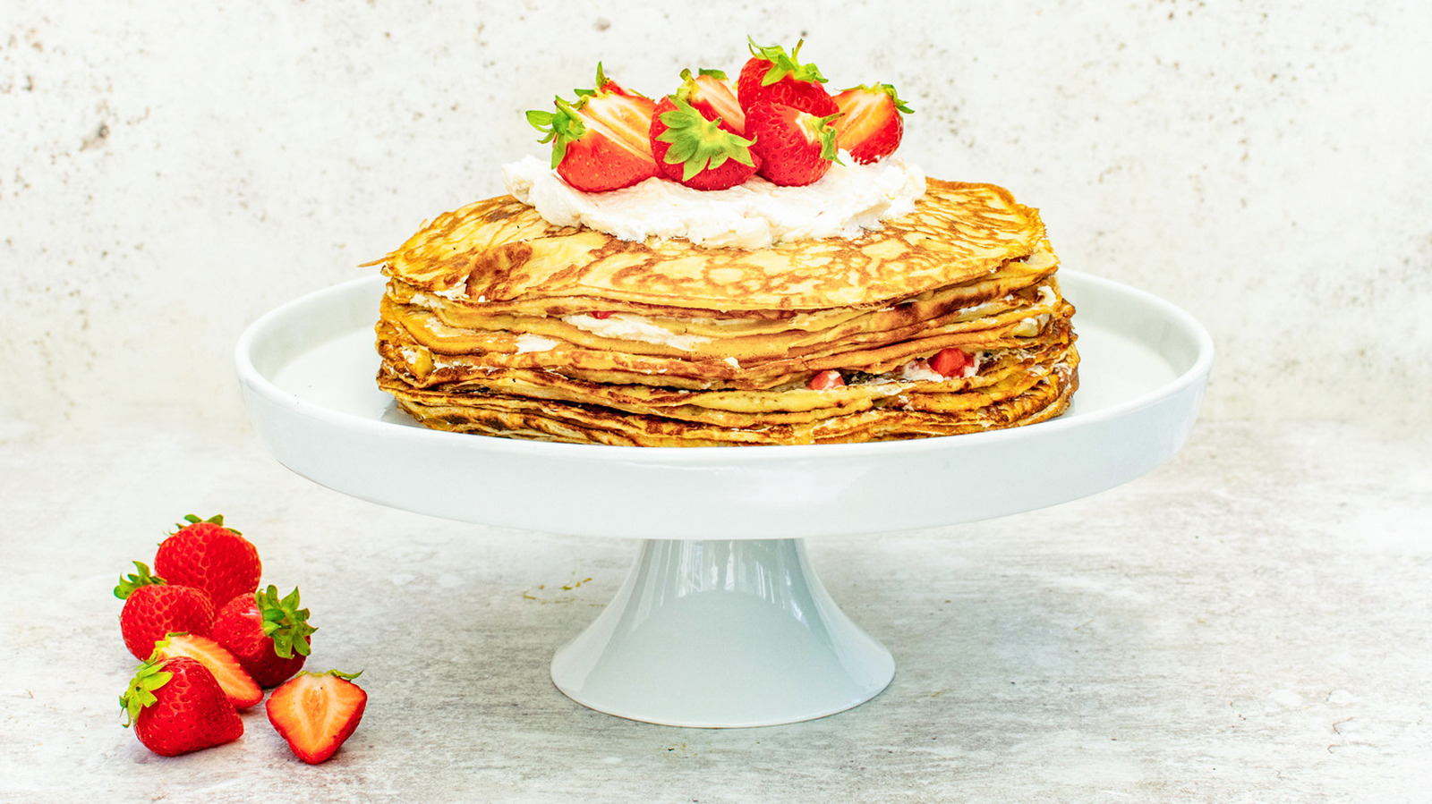 Strawberries And Cream Crepe Cake Recipe