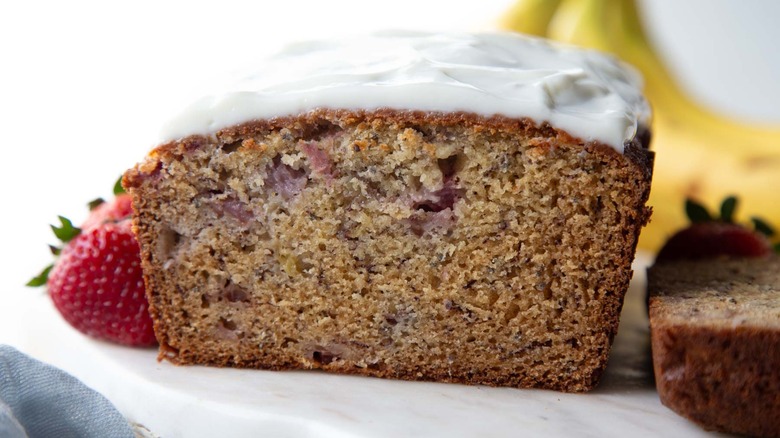 quick bread with white frosting