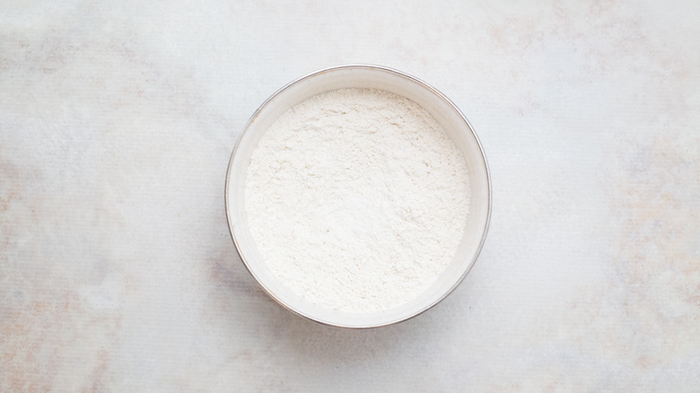 flour in small mixing bowl