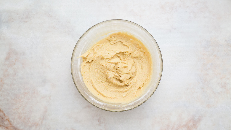 blondie batter in mixing bowl